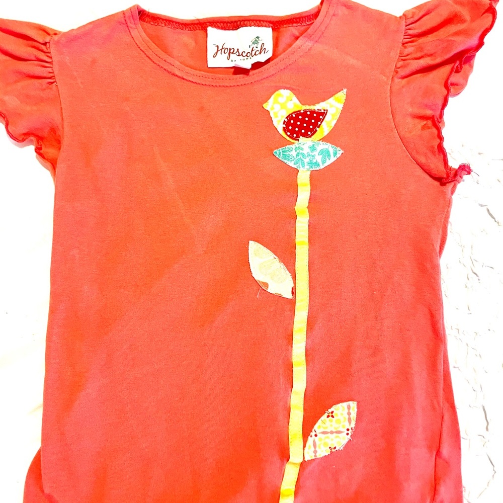 Hopscotch Designs Appliqué ruffle Shirt sz 6